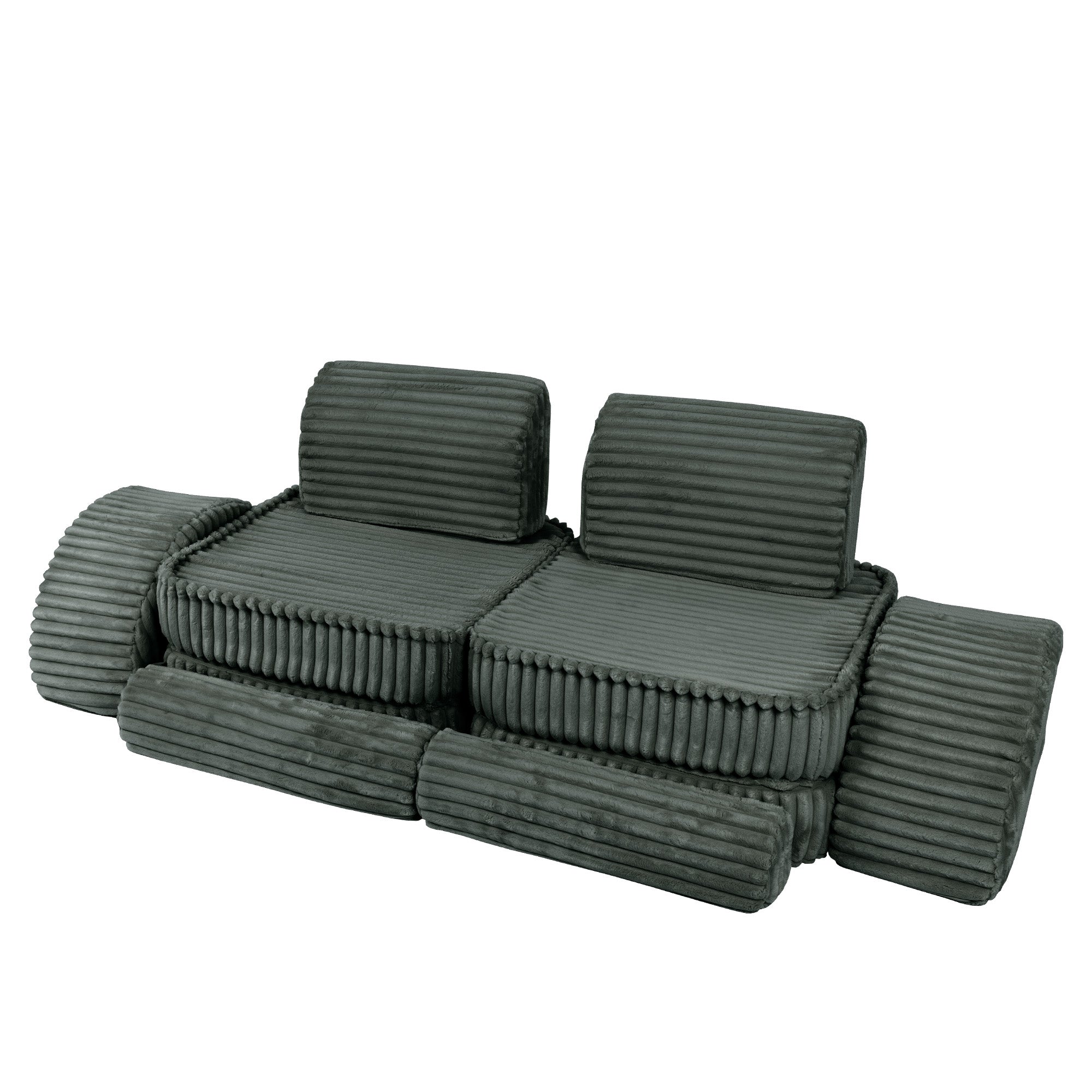 Meowbaby Churros Pocket Sofa Max Pine Forest Green